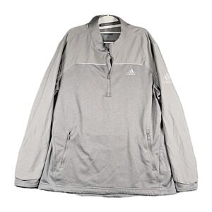 Adidas Golf Club 1/4 Zip Pullover Men's XL Gray Heather Performance Long Sleeve